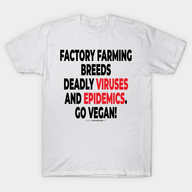 vegan to prevent pandemics like coronavirus / covid-19 (102 v2) T-Shirt by takingblindfoldsoff